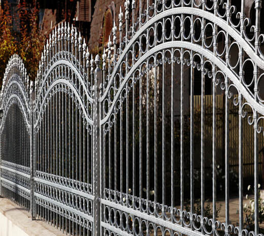 Picture of a black wrought iron fence